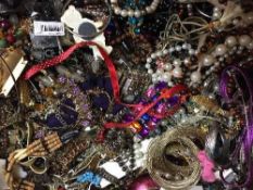 A box of assorted costume jewellery