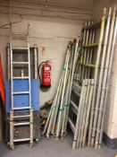 An aluminium mobile decorators scaffold