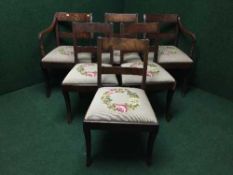 A set of six early 20th century mahogany dining chairs