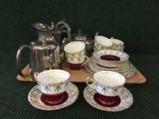 A tray of Windsor bone china tea service,