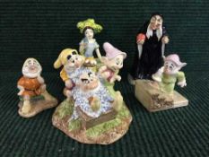 Five Royal Doulton figures - Snow white and the seven dwarfs (5)