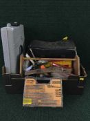 A box of tool bag, heavy duty staple gun,