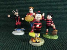 Four John Beswick figures - Dennis the Mennace, Desperate Dan,