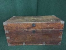 A mahogany blanket chest with metal mounts