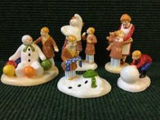 Five Coalport figures - The Snowman