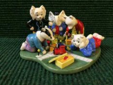 A Royal Doulton Rupert the Bear figural group - Rupert's Toy Railway,