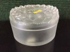 A Lalique of France frosted glass bowl and cover