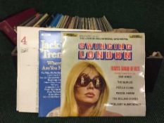 Two boxes containing a quantity of LP's, box sets and 45's, Hits of the 40's, Glenn Miller,
