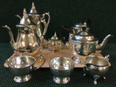 A tray of four piece Viner's tea service,