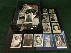 A box of autograph albums and signed photographs, Hollywood stars etc.