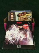 A box of lps including The Strangler's, Rick Wakeman,