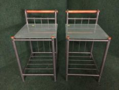 A pair of contemporary bedside tables