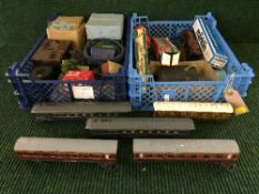 Two baskets of Hornby and Marklin Rolling stock,