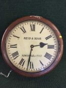 An early twentieth century circular wall clock - Reid and Sons
