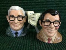 Two Royal Doulton character jugs : Ronnie Barker D7114 together with Ronnie Corbett D7113
