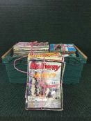 Three boxes of railway magazines, dvds and tapes,
