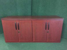 A mahogany effect office cupboard