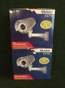 Two boxed X-vision CCTV colour cameras