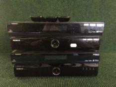 Four Humax digital receivers,