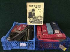Two crates of Hornby 00 rolling stock and track