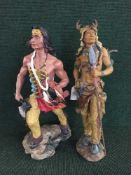 Two large resin figures - Native Americans