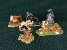 Six Royal Doulton Jungle Book figures - Baloo, Baby Elephant,
