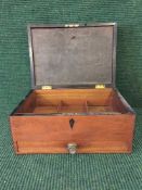 A Victorian inlaid mahogany jewellery box fitted with a drawer