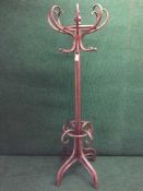 A Bentwood hat and coat stand