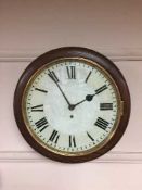 An early twentieth century wall clock with chain driven fusee movement