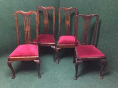 Four mahogany dining chairs