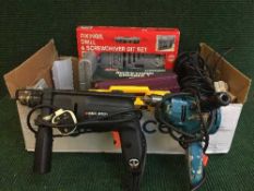 A Karcher pressure washer, hose pipe, small set of steps,