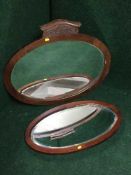 Two Edwardian mahogany framed mirrors