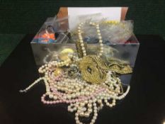 A box of costume jewellery