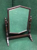 An Edwardian oak dressing table mirror