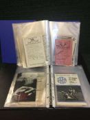 Two folders of a collection of mid 20th century football programmes including Cup Finals,