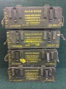 Four wooden ammunition crates