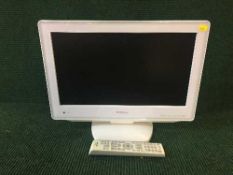 A Toshiba 19 inch LCD TV/DVD with remote