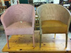Two pink loom chairs
