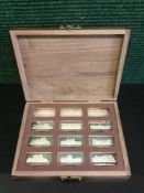 The Birmingham Mint, Royal Palaces, A collection of 12 sterling silver ingots,