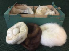 Five assorted lady's fur hats