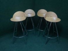 Nine beech chrome based bar stools