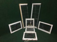 Six leaded stained glass windows