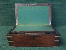A Victorian mahogany brass bound writing box