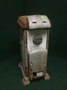 An antique cast iron stove