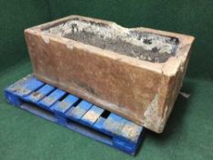 A large stone-glazed watering trough by J. Jameson & Son, Corbridge, approx 120 cm x 60 cm.