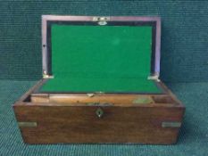 A Victorian mahogany brass bound writing box