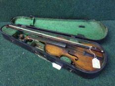 A violin bearing the label 