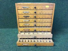 An Adana eight drawer printer's type chest