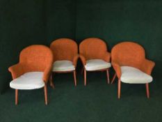 A set of four mid 20th century cocktail armchairs