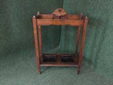 A Edwardian oak hall stand